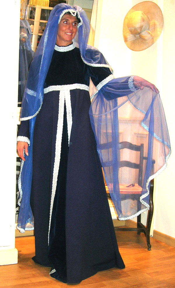 Robe moyen âge bleu