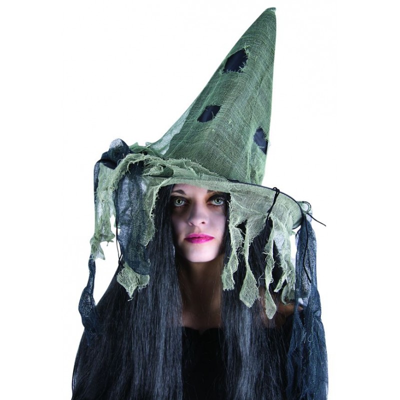 Chapeau de sorcière noire voile